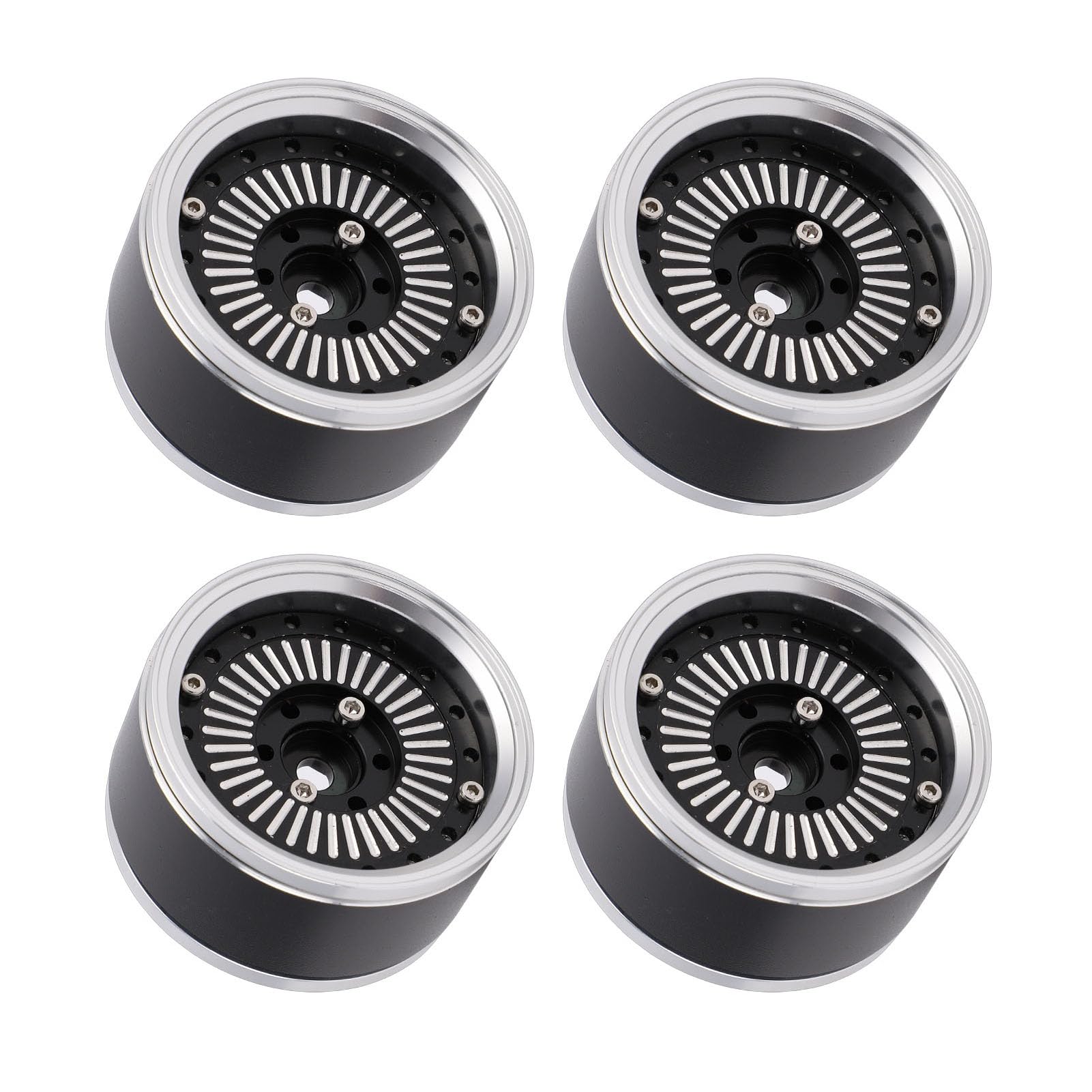Asixxsix Obręcze RC 1,9 Cala 4 Sztuki Felgi Aluminiowe Beadlock do Modeli