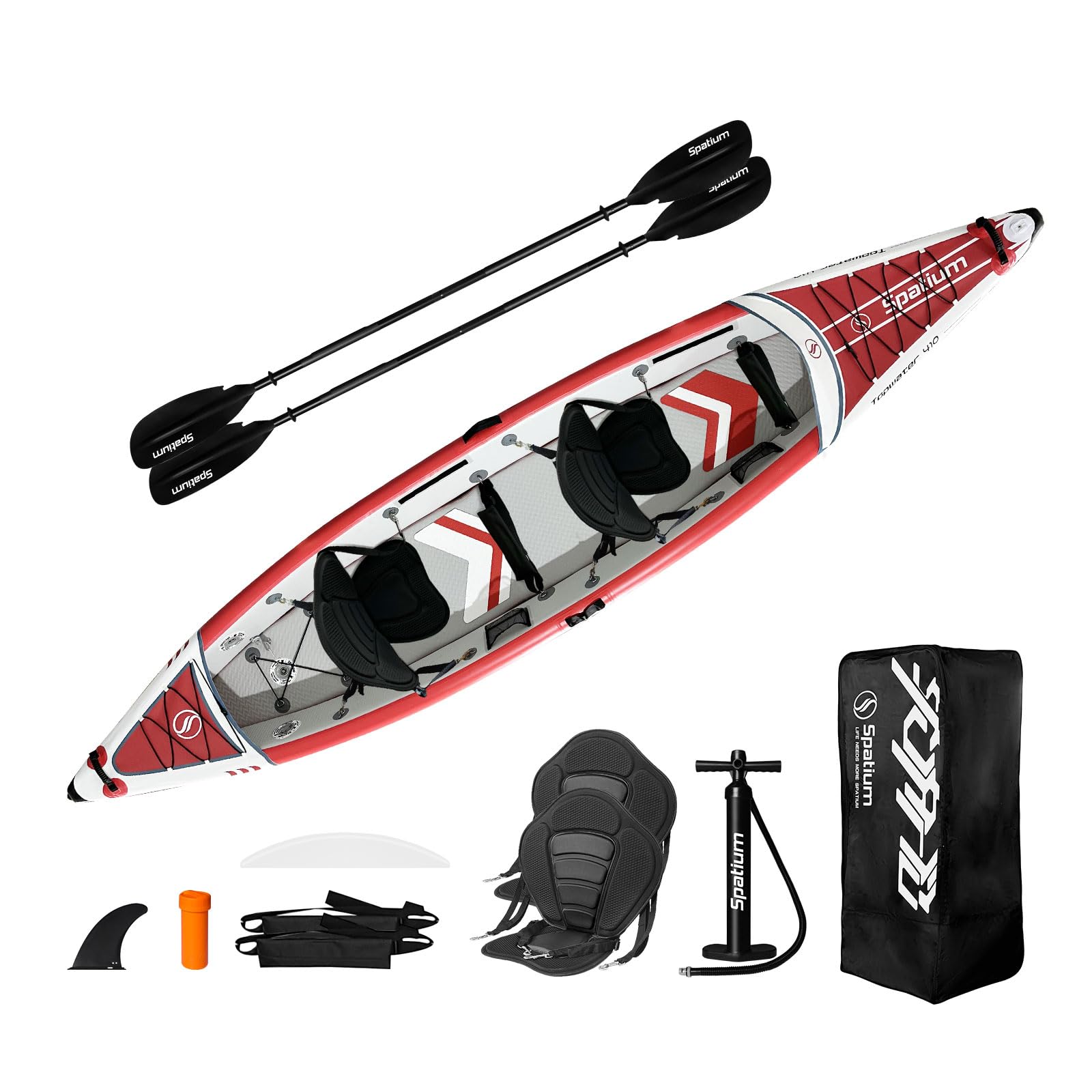 Spatium Kayak Gonfiabile 2 Posti | 4,85 M Con Sedile, Pagaia E Pompa | Canoa Per Pesca E Fiume - 5