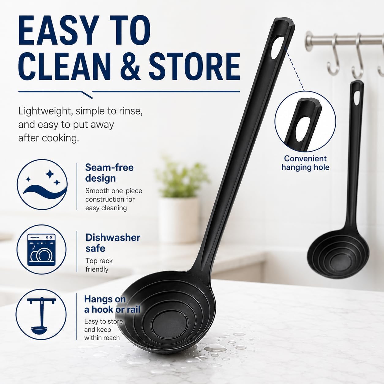 Asahi Denki Kasei Nylon Splash Resistant Ladle With Measuring Markings