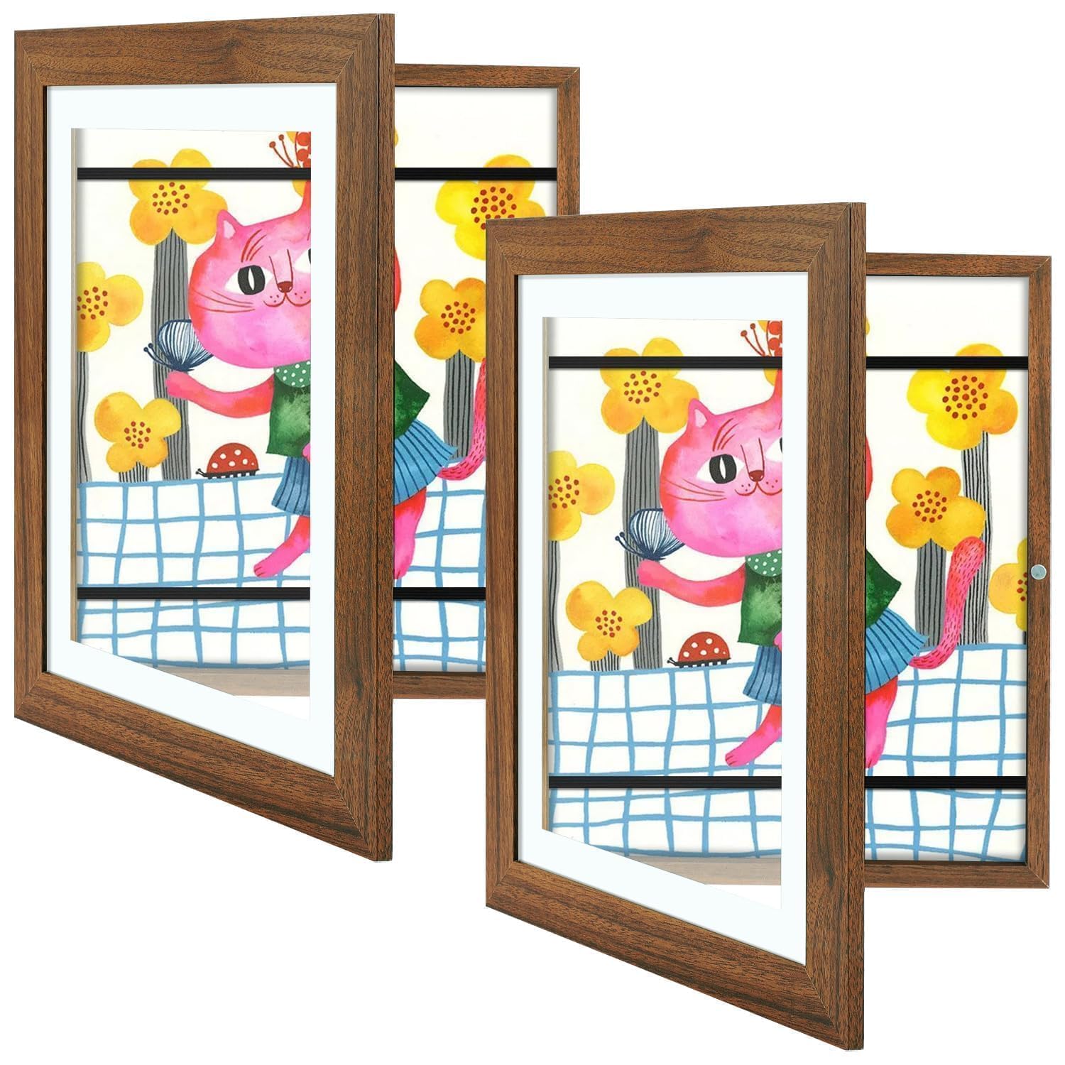 2 Pack 10x12.5 Front-Opening Kids Artwork Frames Changeable (Ecru)
