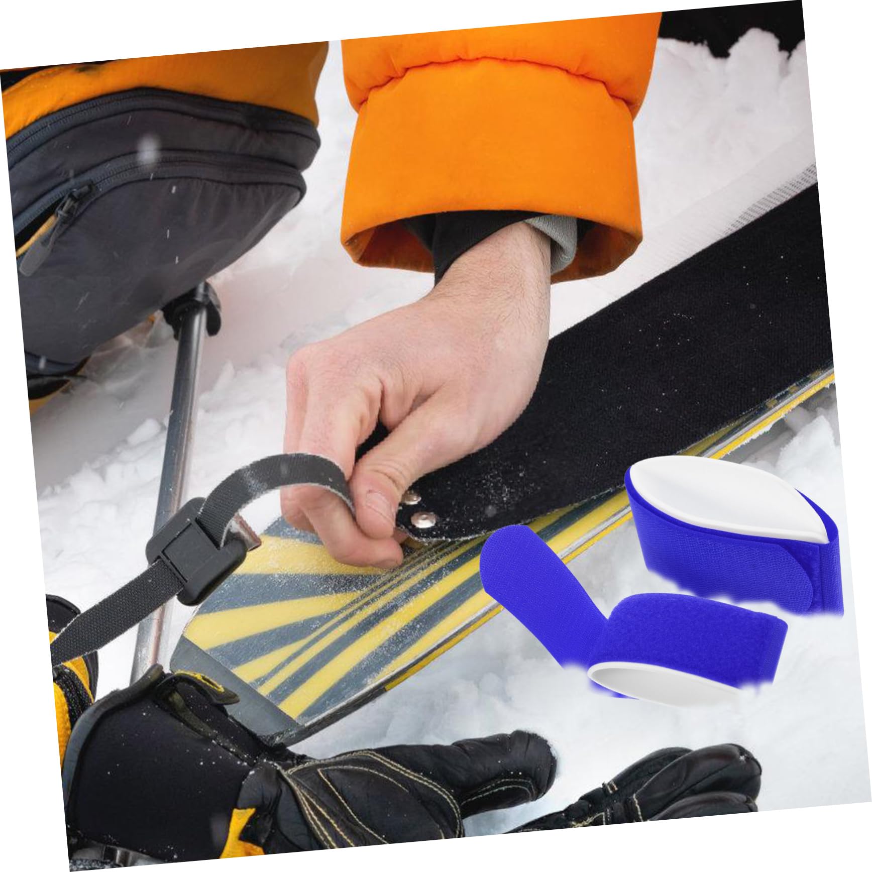 Happyyami Ski Straps Set of 4 Snowboard Carrying Straps for Skis Sturdy Nylon Easy to Use