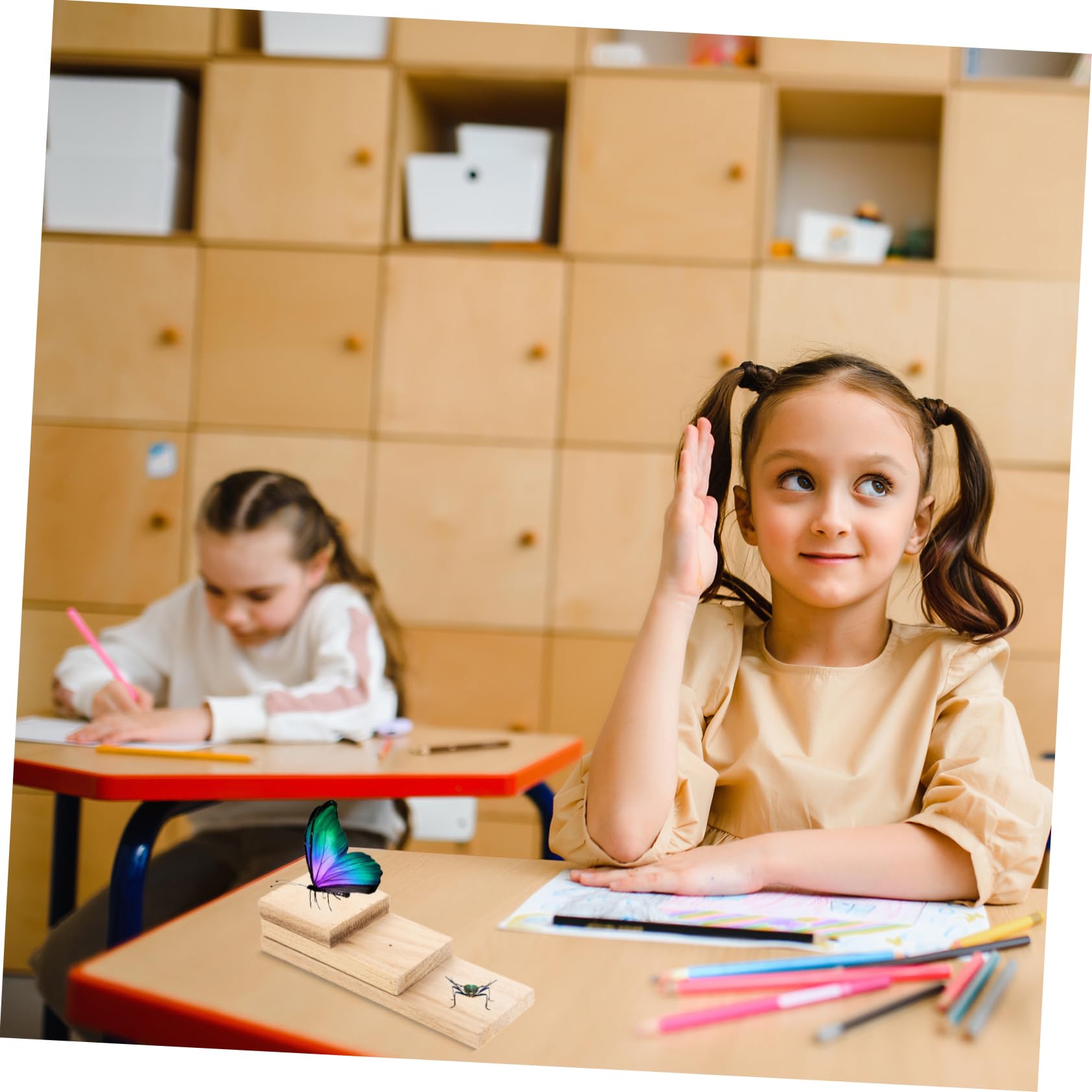 Cabilock Butterflies Display Display Stand Specimen Storage Step Specimen Pinning Butterfly Spreading Board Butterflies Wing Board Pinning Display Holder Wood