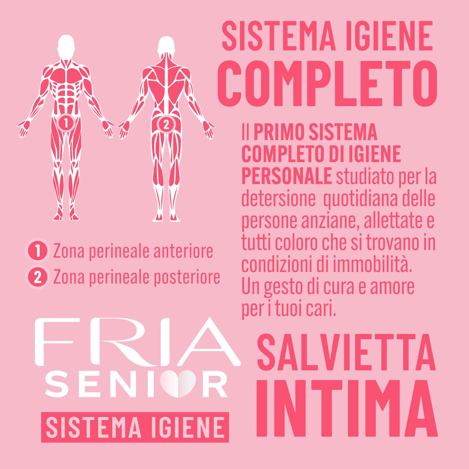 Salviette per l’Igiene Intima degli Anziani - con Estratti di Rosa Centifolia e Tiglio - Azione Riequilibrante - Antiodore - Formato: 60 Salviette - FRIA Senior (Confezione da 4)
