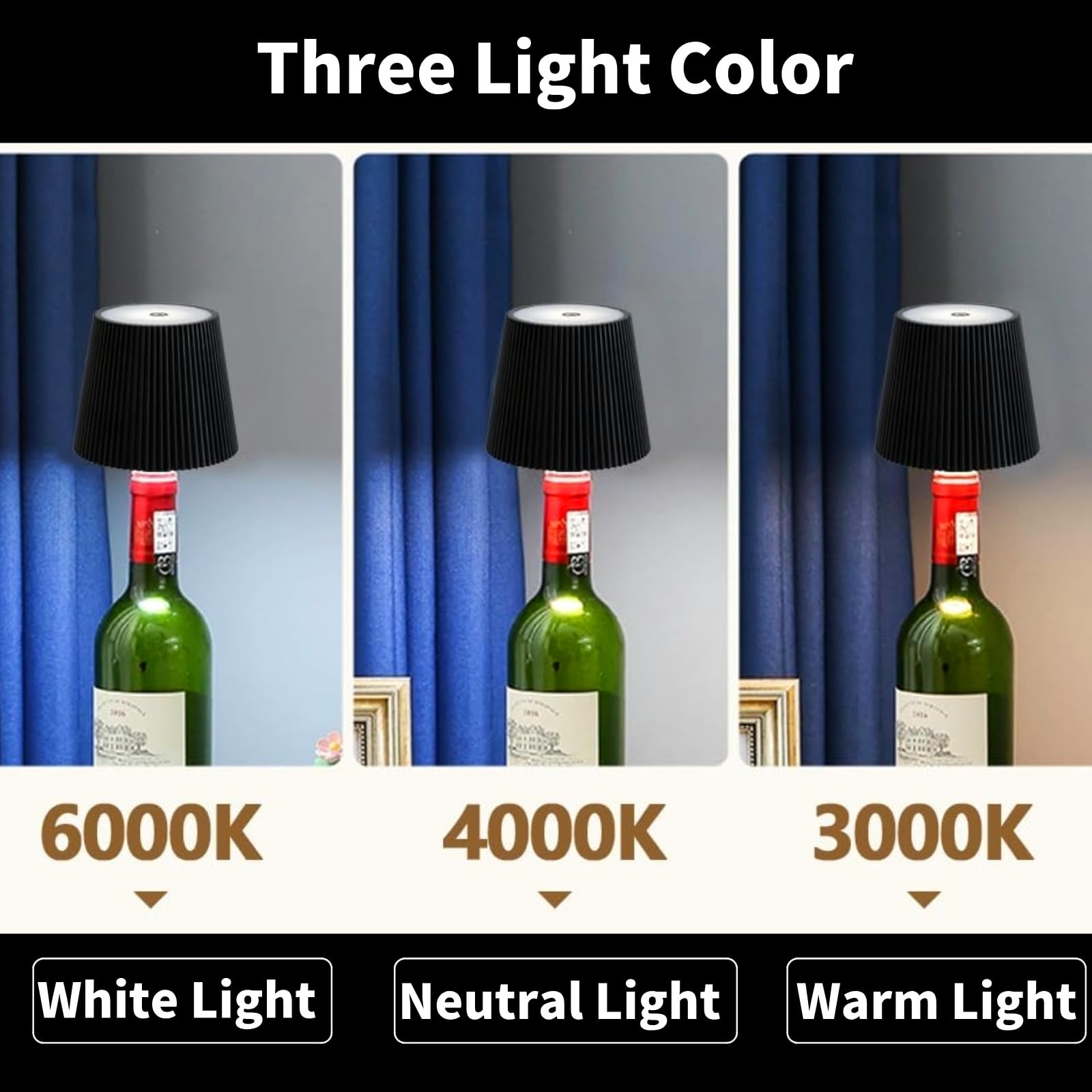 Lampe Bouteille Sans Fil - Veilleuse LED RVB, Contrôle Tactile Et Télécommande, Pour Déco Maison Bar - 7