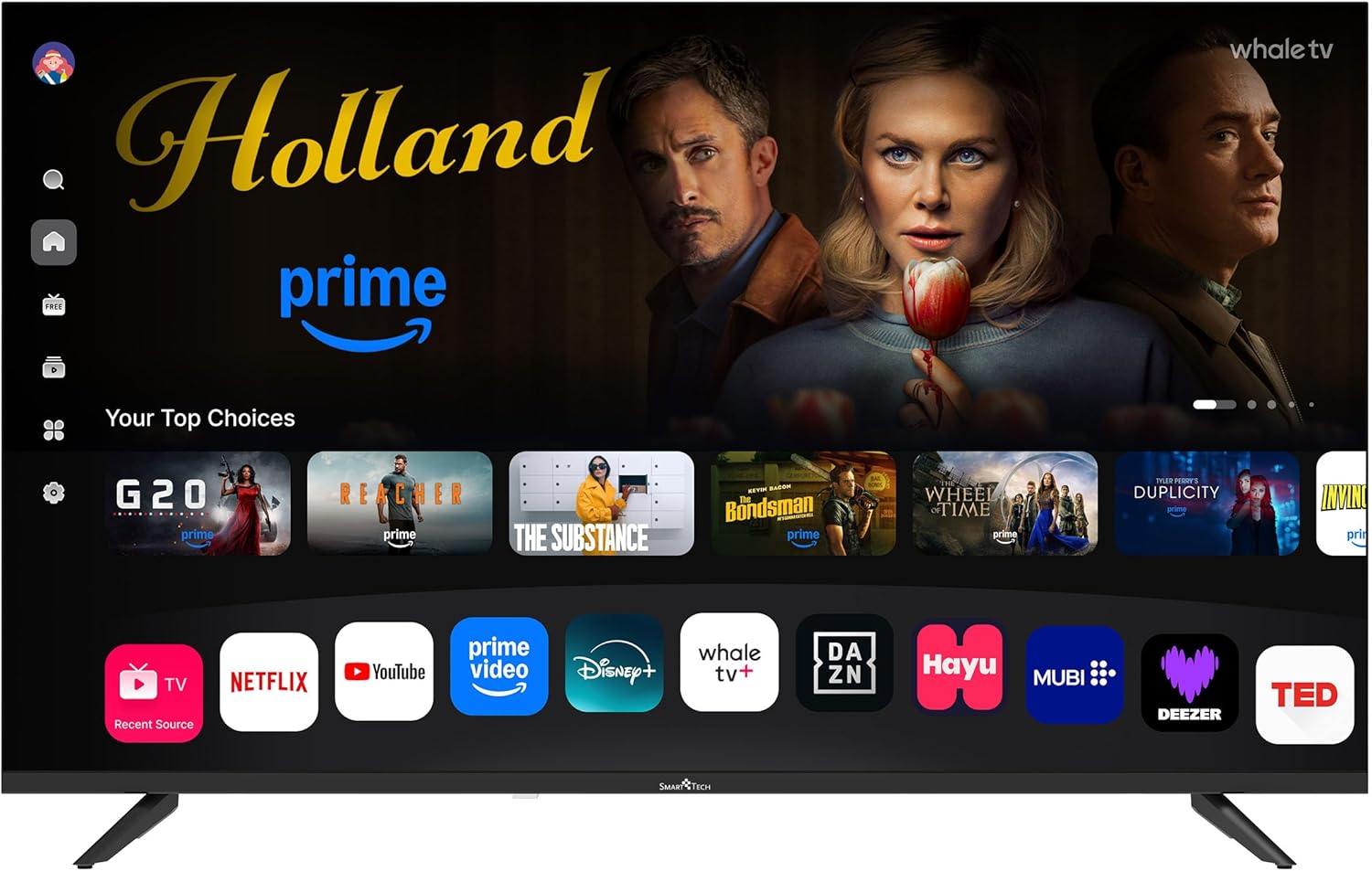 Smart Tech TV Whale OS interface