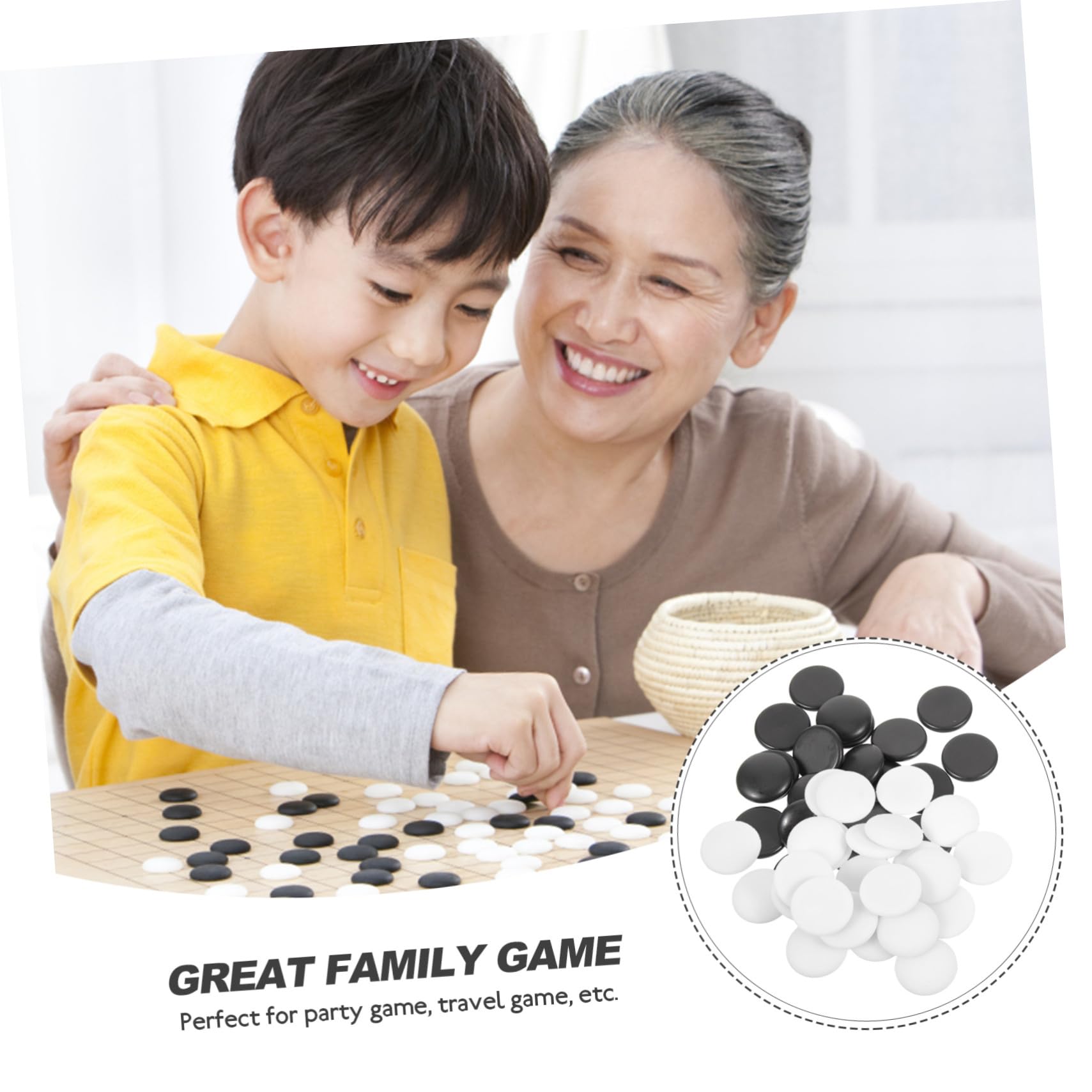 Hemobllo Pezzi Go da Gioco 360 Pezzi Resistenti in Resina, Piccole Pietre per Scacchi Artigianali, Accessori per Giochi da Tavolo per Casa e Scuola