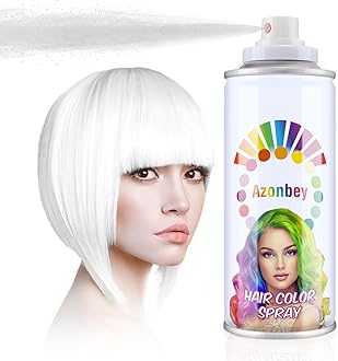 Halloween Hair Spray Color,Temporary Hair Color Spray for Women Kids Men,Washable Hairspray,Colored Hair Spray,Color Hairspray for Halloween,Party,Cosplay,Christmas Day (White)