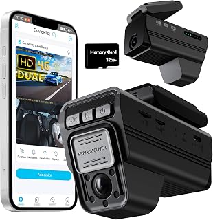 DeerAsk 4G LTE Dual 1080P Dash Cam: Remote Live View, AI Motion Alerts, GPS Tracking, Cloud Storage & 2-Way Audio - No WiFi Needed