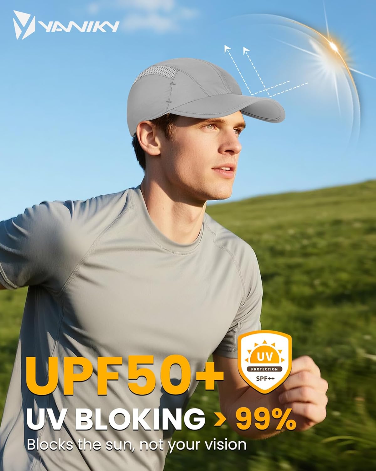 Quick-Dry Running Hat for Men & Women Cooling Hat UPF 50+ Thin Baseball Cap Lightweight Breathable Mesh Sport Hats - Image 2