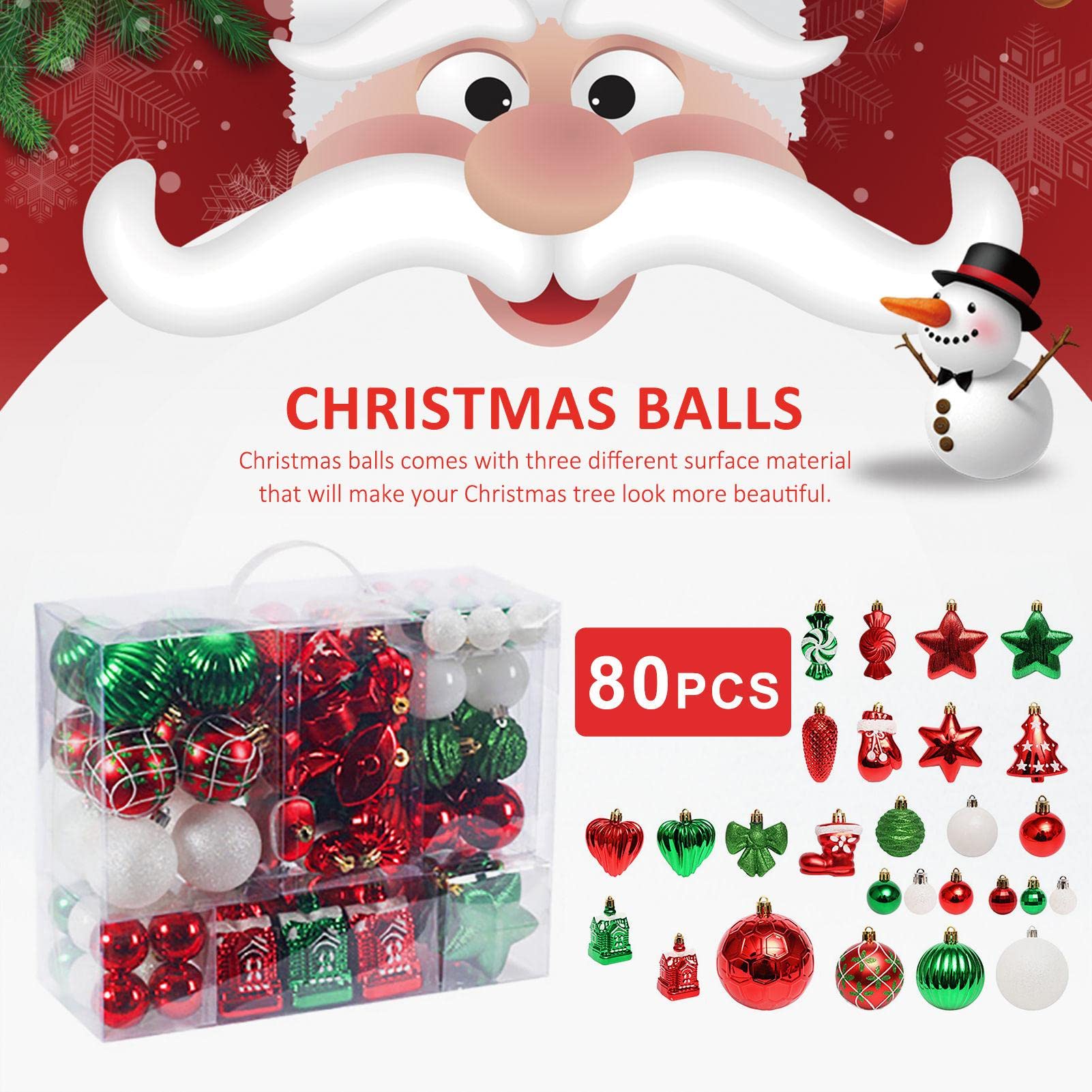 Keptfeet 80 Piezas de de Bolas de Navidad, de Bolas