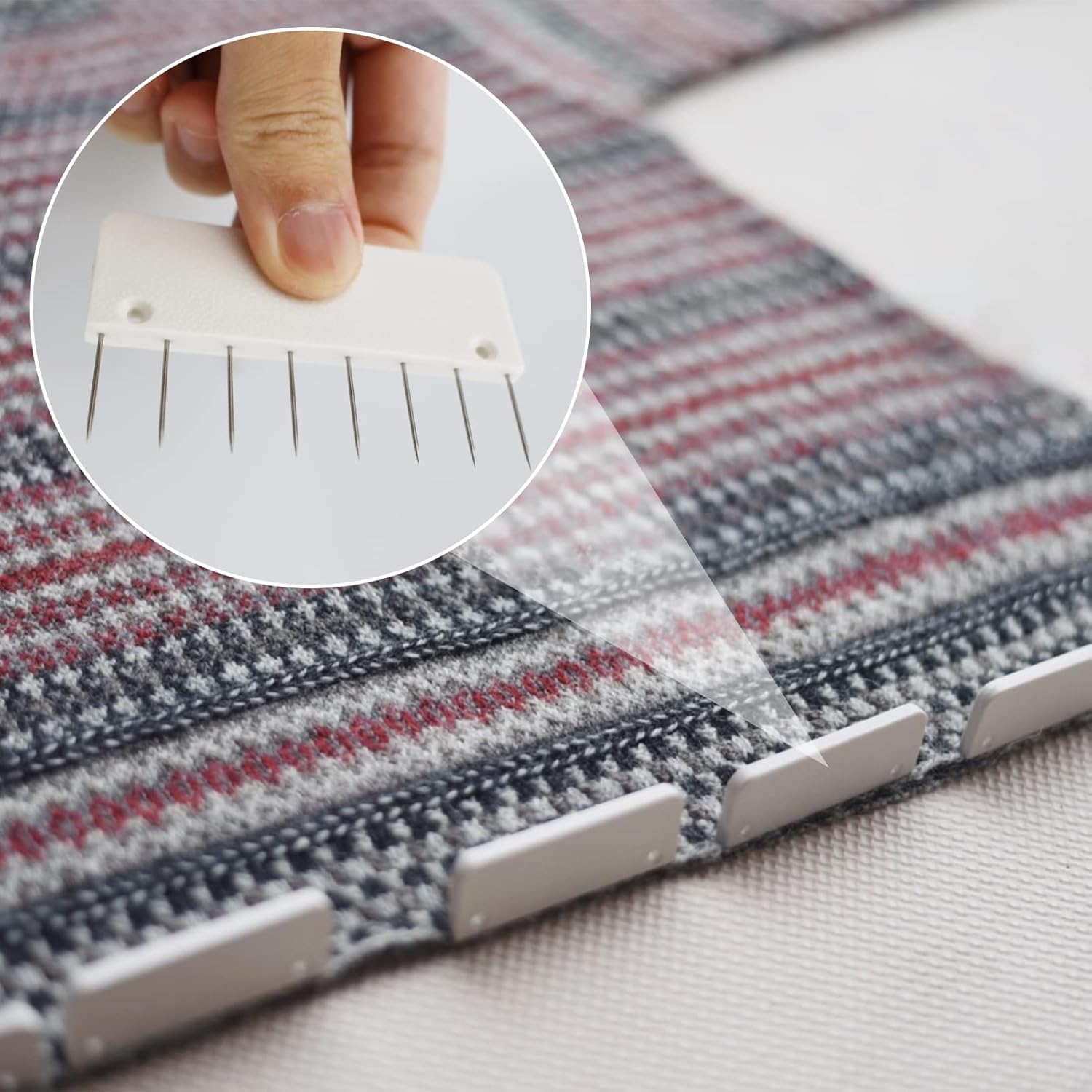 LAMXD 8 Pins Knit Blocking Pins Kit,Knit Blocking Combs – 32 Combs for Blocking Knitting, Crochet, Lace or Needlework Projects – for use with Blocking Mats for Knitting Mat…