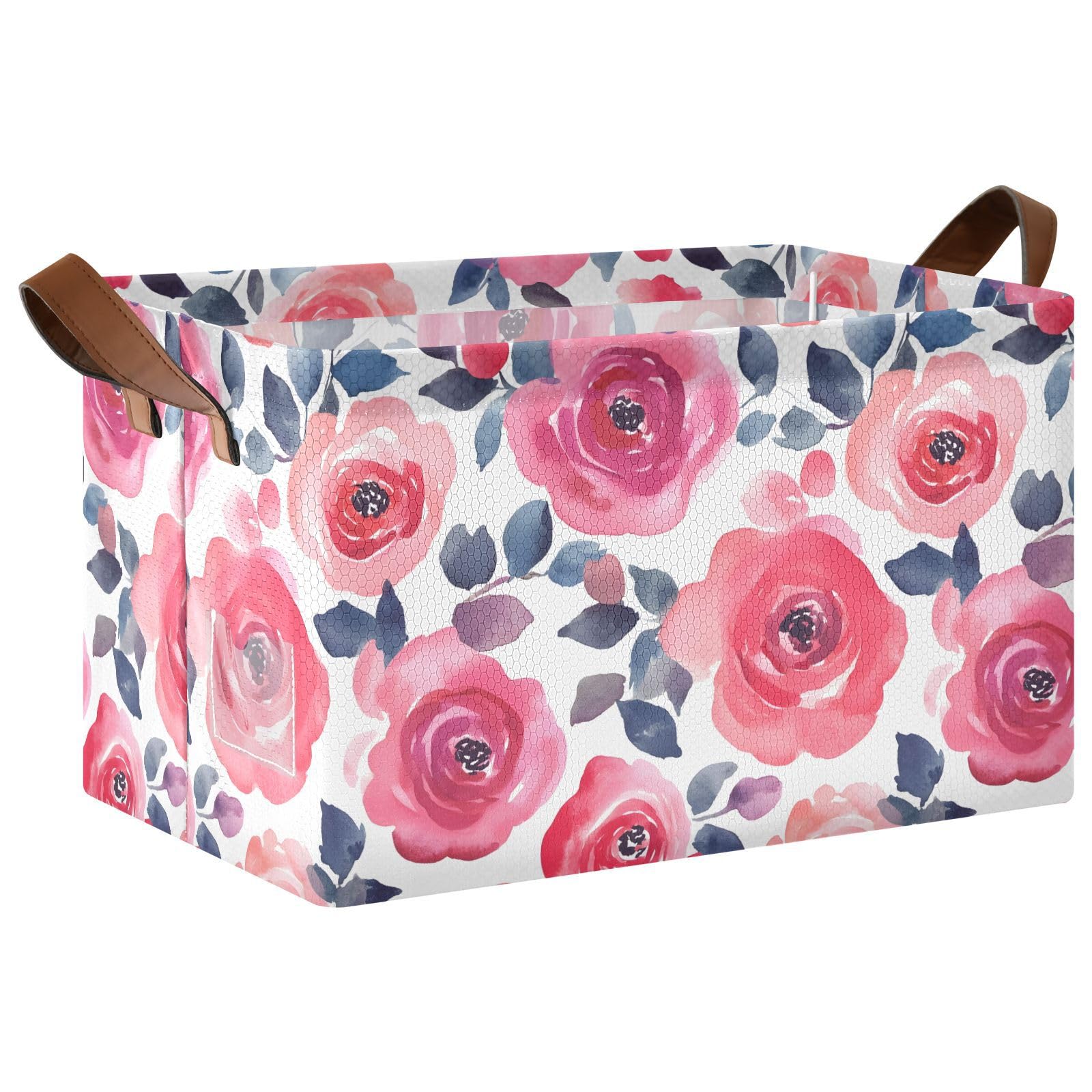 Boîte de rangement aquarelle rose imperméable pour placard et vêtements