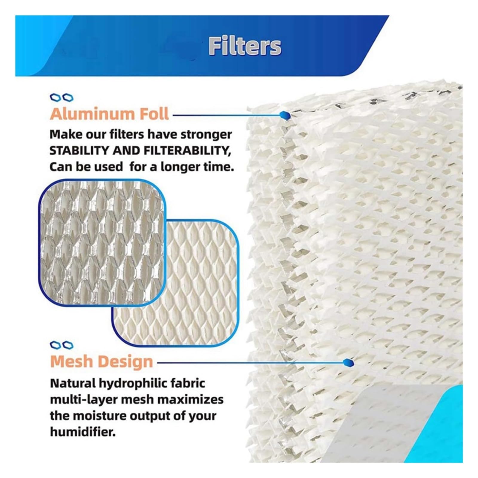 Filtro De Mecha Humidificador for WF813 EQWF813 RCM832 RCM-83 PCWF813 PCCM-840, Repuesto