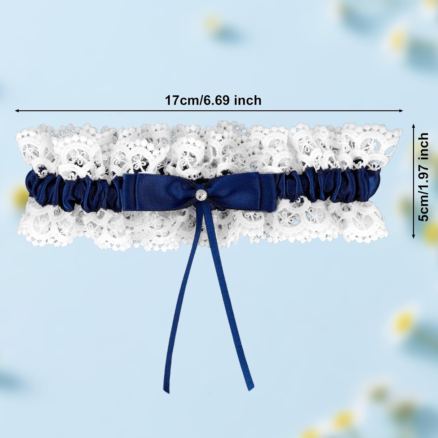 Lace Bridal Garter, Elegant Stretchable Bow Bride Wedding Garter Wedding Accessories for Women Girls Bridal Shower Parties