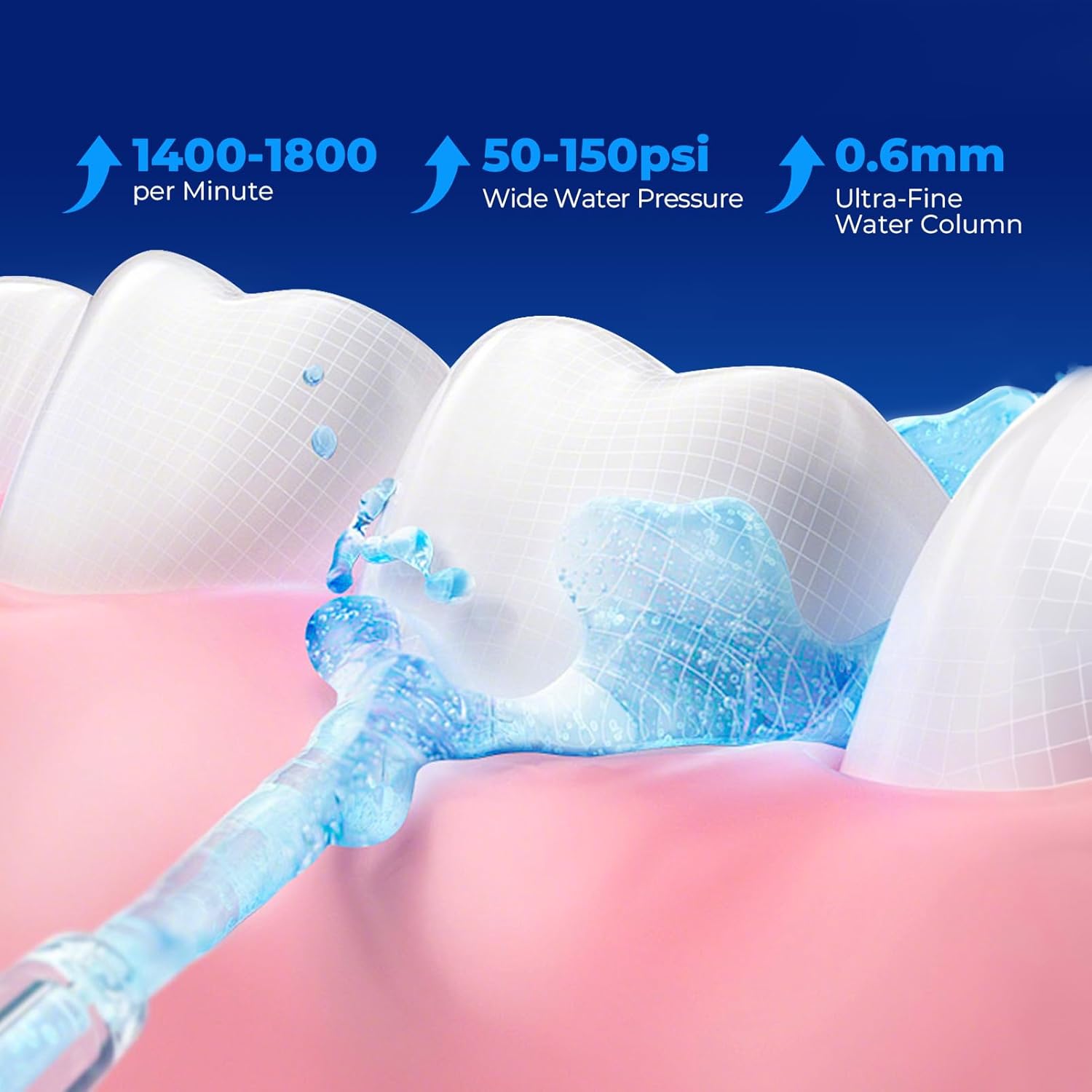 Bezvoi Water Flosser for Teeth, LED Display 5 Modes & 40-Day Battery, Cordless Water Dental Pick for Braces, Removable 300ML Water Tank for Easy Clean, IPX7 Waterproof Portable for Travel
