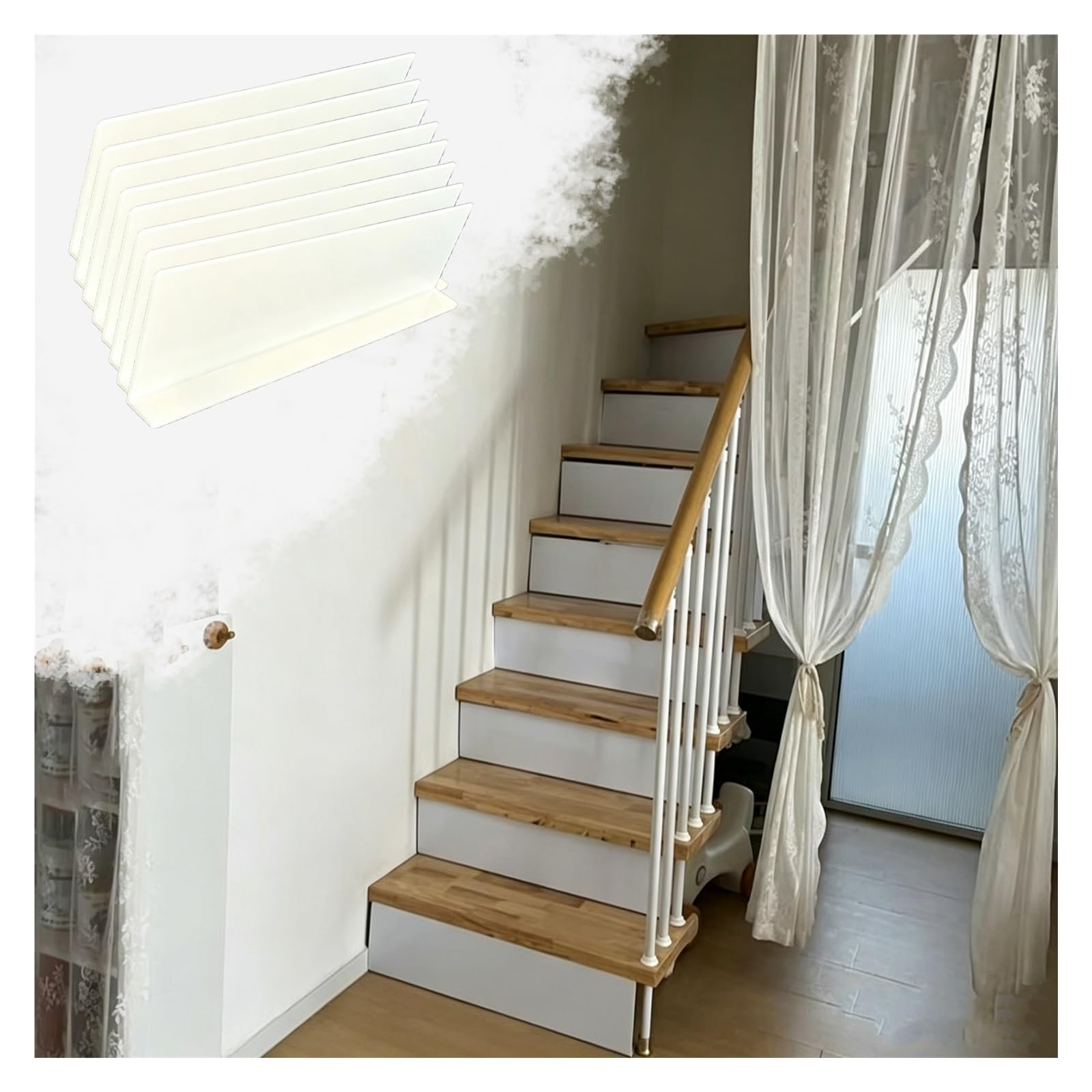 Zestaw 8 Sztuk Białe 1,4 Mm PVC Bariera Ochronna | Samoprzylepna, Uniwersalna, Oszczędzająca Miejsce Przezroczysta Osłona, Przyjazna Dla Wystroju Domu, Do Szafki Na Sofę