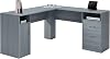 Techni Mobili Functional L-Shaped Computer Desk with storage, L is 59.5