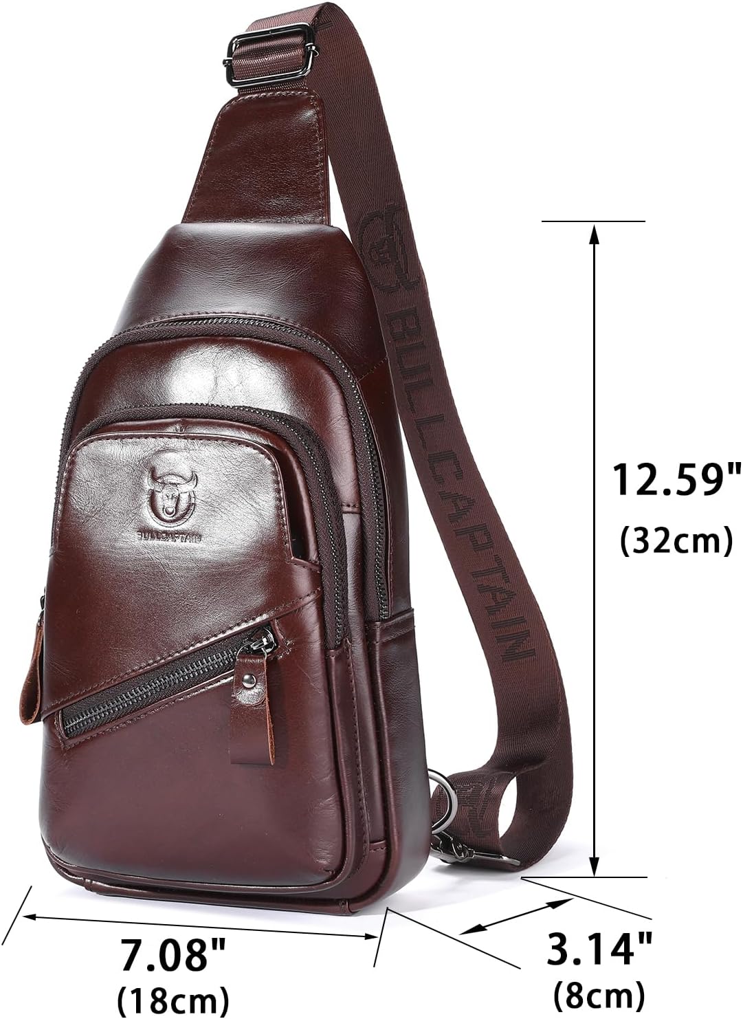 LUKZIJAES Genuine Leather Sling Bag for Men - Image 3