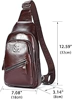 Vista 124 de LUKZIJAES Bolso bandolera de cuero genuino para hombre marrón (#1-Brown)