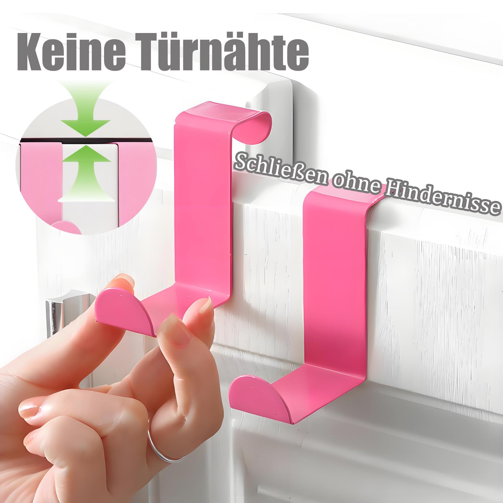 Ganci per porta da appendere, set da 8 pezzi, in acciaio inox, universali, flessibili, solidi, versatili, salvaspazio, da appendere, utilizzabili singolarmente