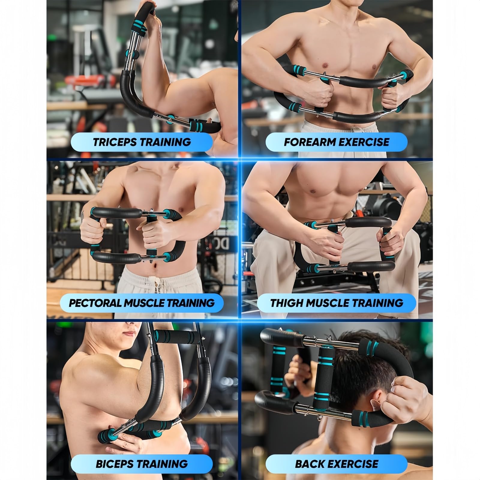 Shaker Twister Arm Trainer, expansor de pecho ajustable, barra giratoria portátil, potenciador de fuerza muscular, da forma al cuerpo perfecto para hombres, para principiantes y atletas profesionales