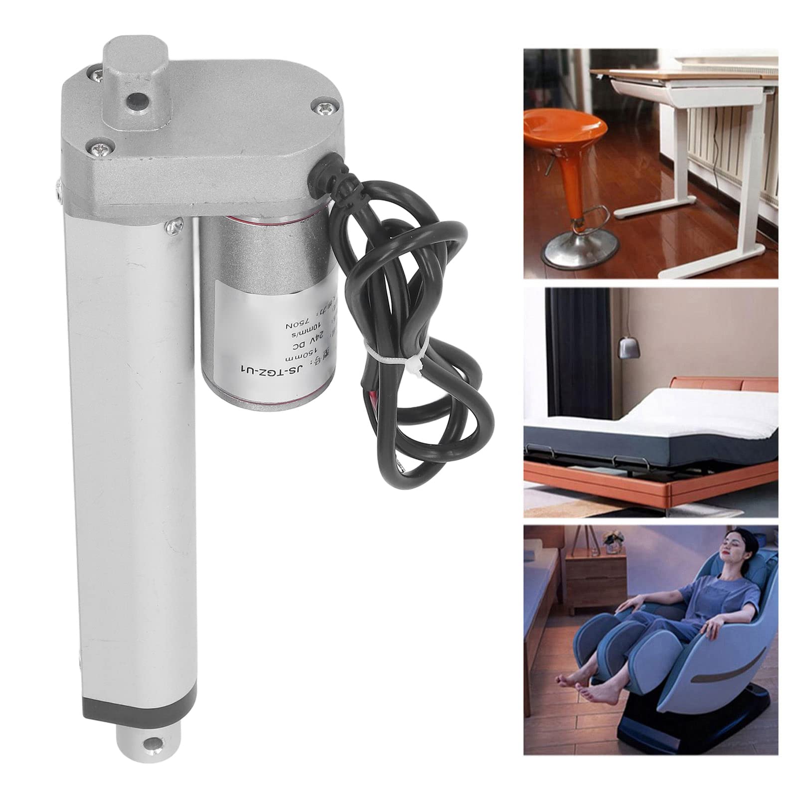 Attuatore Elettrico, Protezione IP65 Corsa 150mm 24VDC 750N Attuatore Lineare Elettrico per (#1)