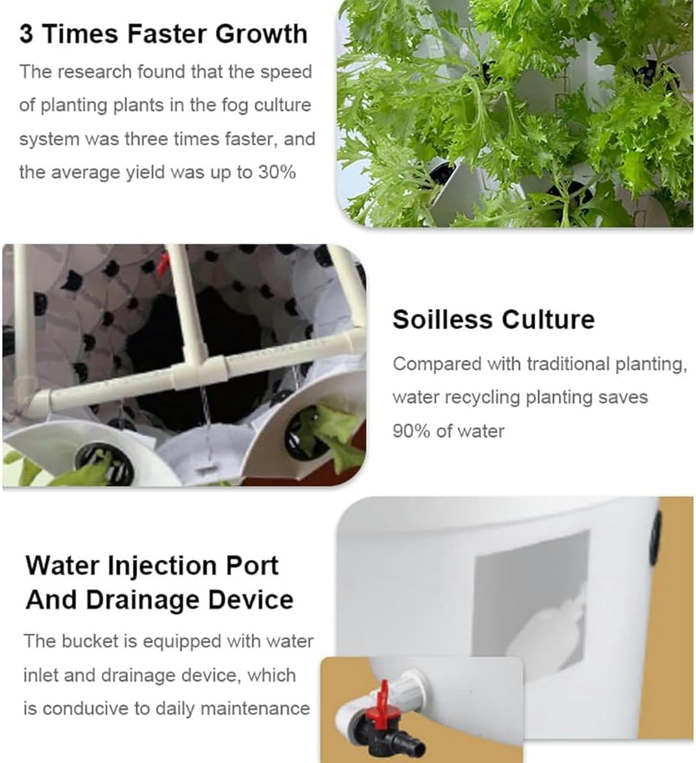 Irrigazione Automatica di Coltivazione a Torre, Torre Verticale, Kit di Coltivazione aeroponica, Kit for la germinazione di Erbe aromatiche e vasi da Fiori Smart Garden/1 Pezzo(6Floor)