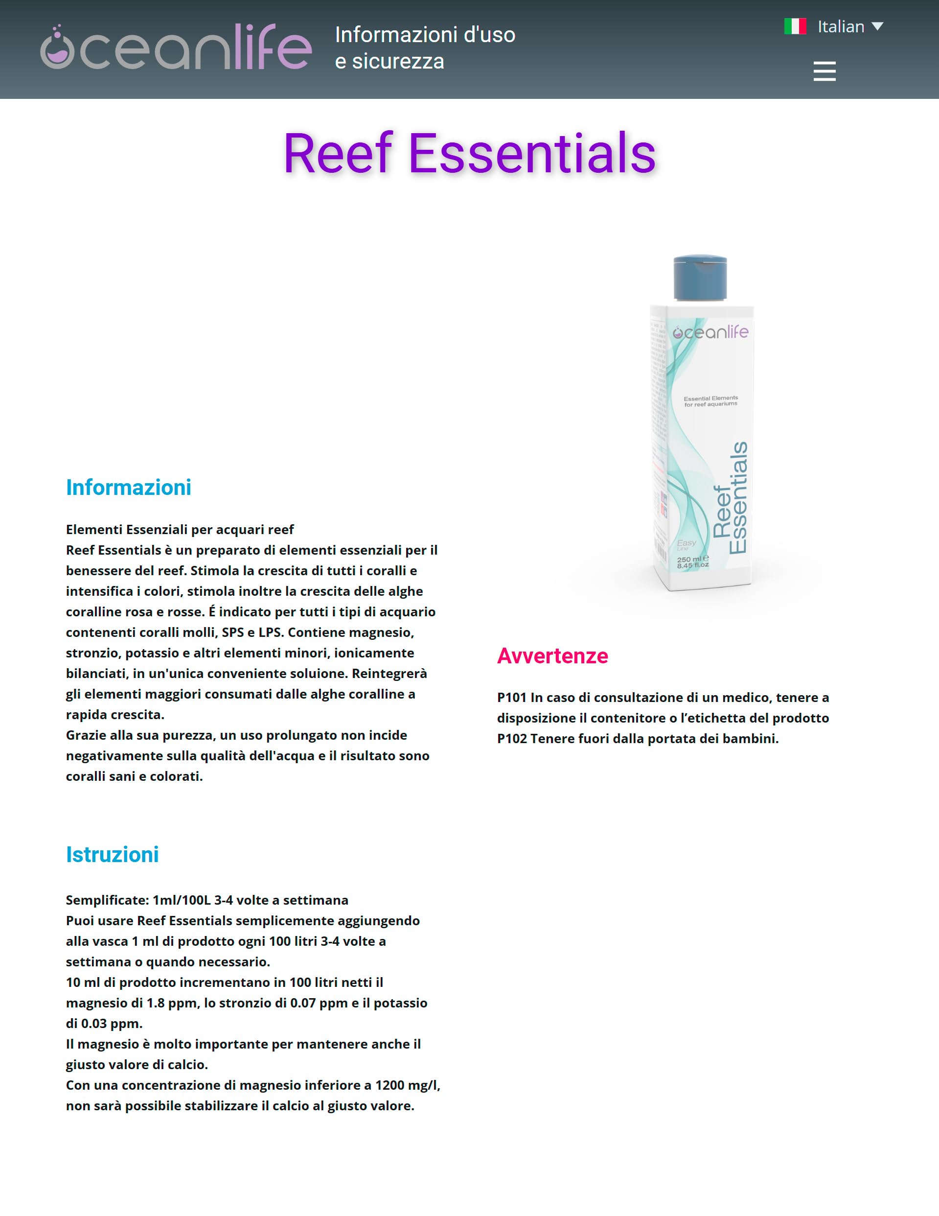 Oceanlife Reef Essentials - 5000 ml - magnesio, stronzio e potassio per acquari marini