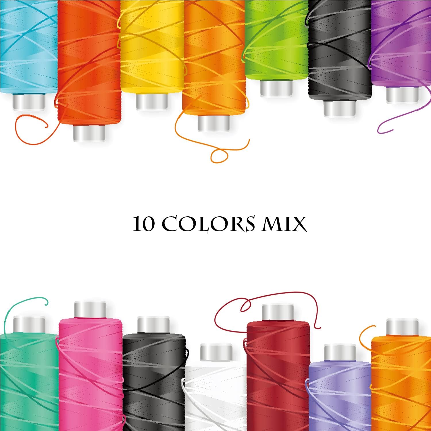 10 Colors 330 Yards Waxed Thread Leather Sewing Thread 150D 1mm for Leather Bookbinding DIY Craft or Leather Sewing Repair, Each Color Stitching Thread 33 Yards