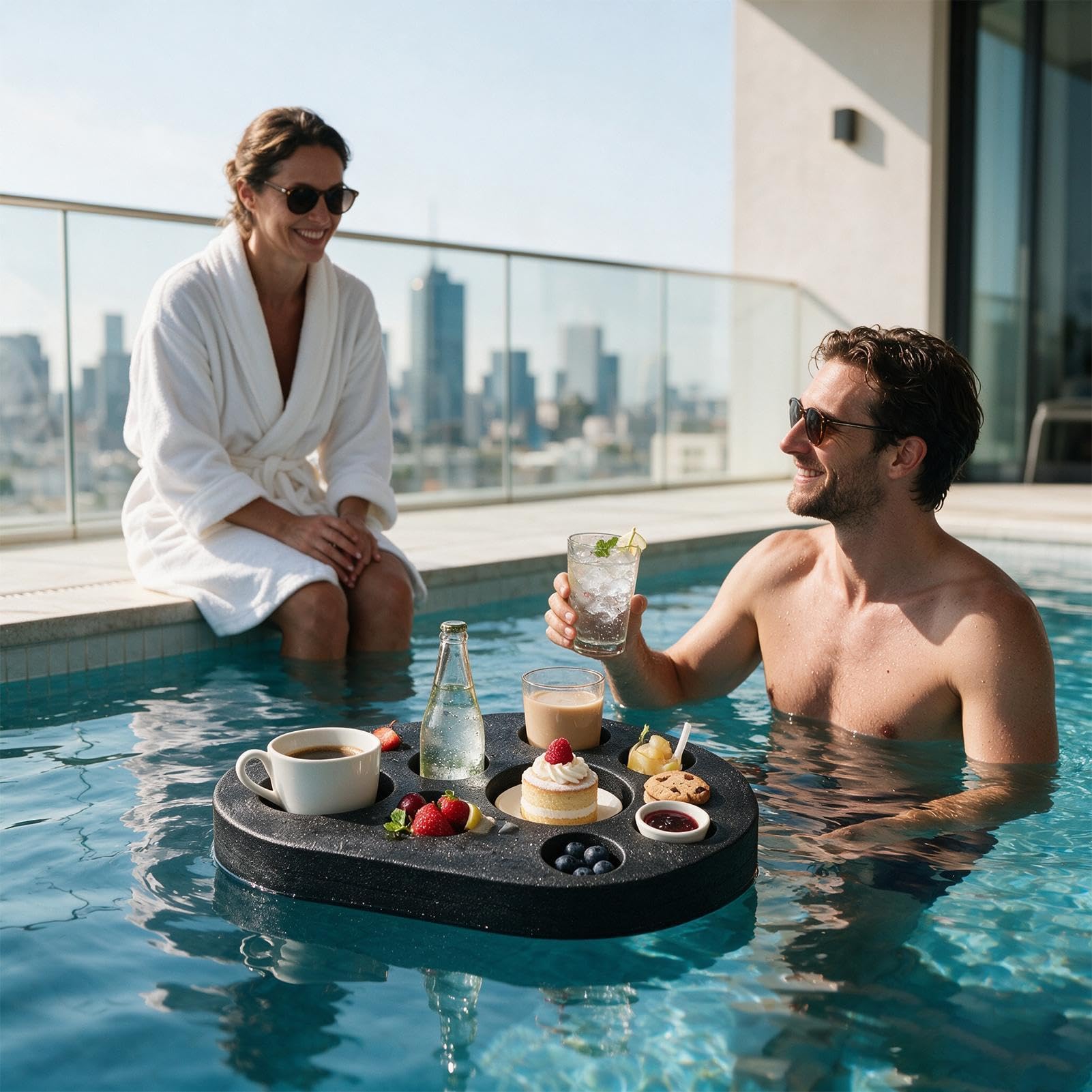 Bar Flottant pour Piscine Rafraîchissement Estival 52,5 X 36 Cm avec