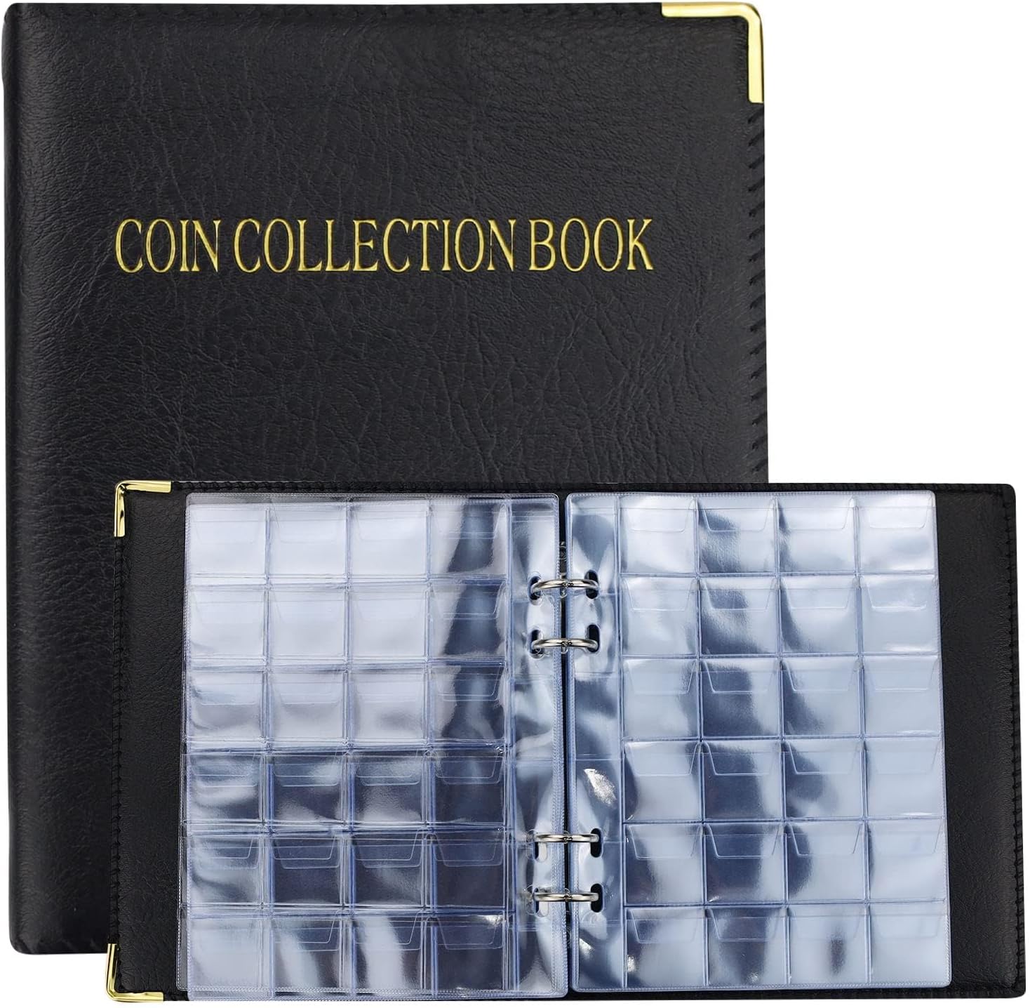 KOWVOWZ Coin Collection Book, Coin Collection Album, Coin Collection Holder Album 20 Pages, 480 Pockets for Coin Collection and Storage Pennies Stamp