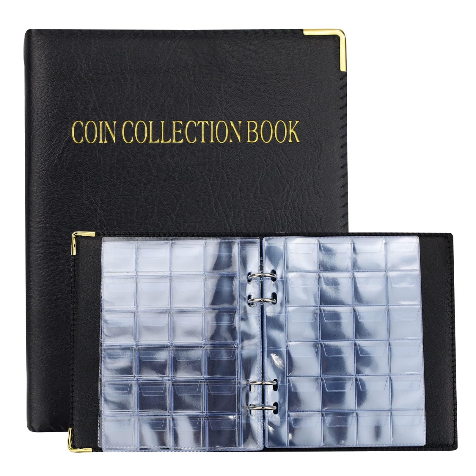 KOWVOWZ Coin Collection Book, Coin Collection Album, Coin Collection Holder Album 20 Pages, 480 Pockets for Coin Collection and Storage Pennies Stamp