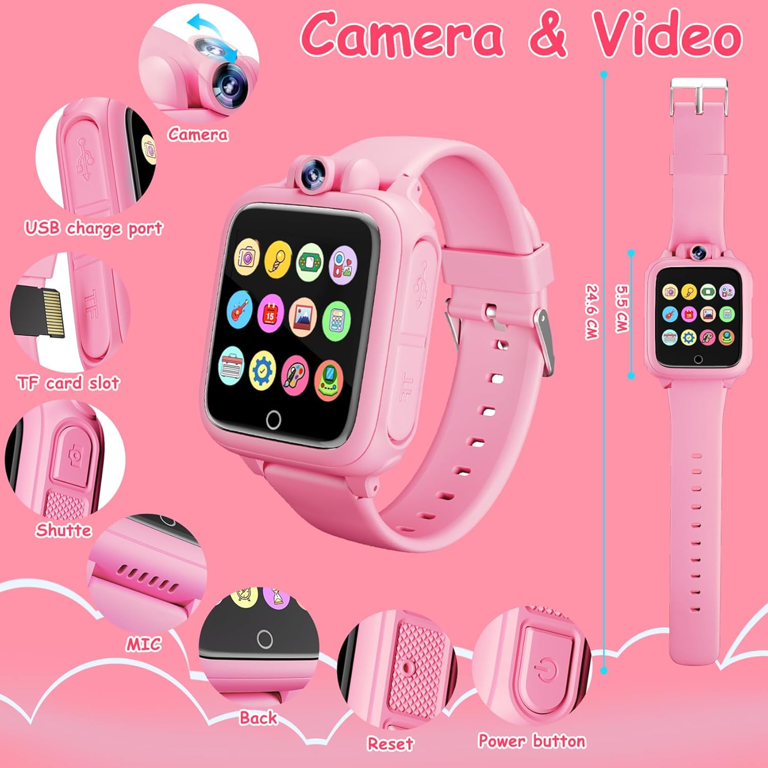 Smartwatch per Bambini, Orologio Intelligente Bambini, Regalo Bambini, Giochi per Bambini, Giocattoli Bambini 14 Giochi, Telecamera, Musicale, Regali di Natale per ragazze e ragazzi dai 2 ai 13 anni Smartwatch per Bambini, Orologio Intelligente Bambini, Regalo Bambini, Giochi per Bambini, Giocattoli Bambini 14 Giochi, Telecamera, Musicale, Regali di Natale per ragazze e ragazzi dai 2 ai 13 anni