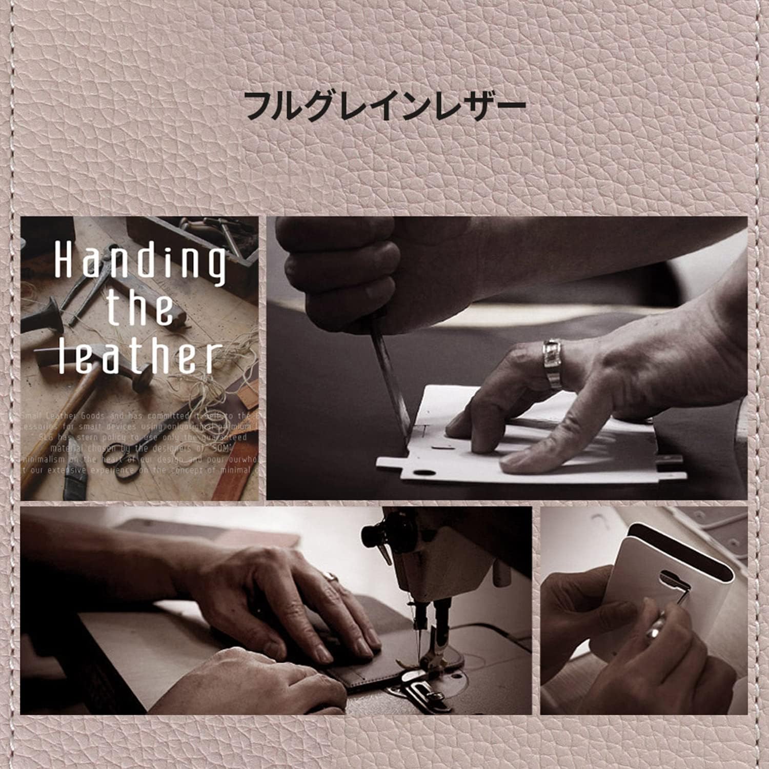 Design SD24330i14PNB iPhone 14 Pro Case, Notebook Type, Genuine Leather, Full Grain Grain Leather, Durable, Leather, Card Storage, Wireless Charging, Apple iPhone Case, Navy Blue