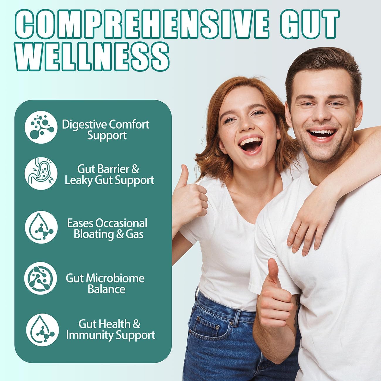 2-Pack Gut Health Capsule Supplement, Supports Microbiome, Leaky Gut, and Digestion, with 80 Billion CFU Probiotics, Prebiotics, Digestive Enzymes, 30-in-1 Gut Health Supplement, 200 Capsules