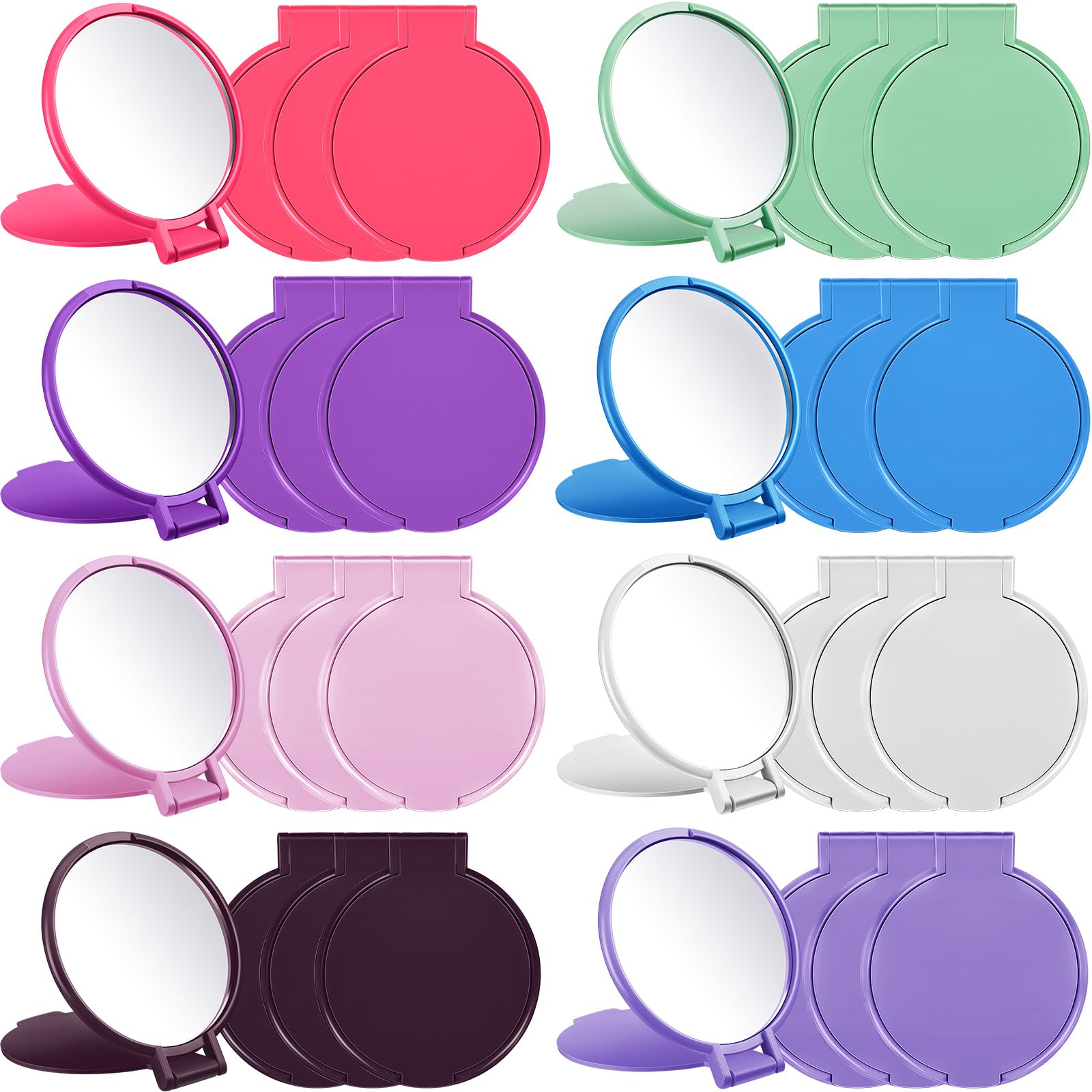 Jetec 40 Pieces Compact Mirrors Bulk Gifts Mini Vintage Pocket Mirrors for Purse Small Portable Folding Round Makeup Stuffs for Travel Daily Use Party Favors Women (Classic Colors Set)
