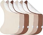 lulumoon Muslin Burp Cloths Sets - Large Cotton Burping Cloth Super Soft and Absorbent for Baby Boys and Girls 6pack (Brown)