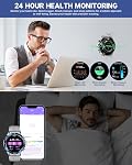 SOUYIE Montres intelligentes pour hommes 2 Straps, Business Casual Montres de poignet en quartz, sport robuste & Design de fitness, 1.43" Grand cadran étanche Smartwatch, 466 * 466 Ultra HD Résolution,