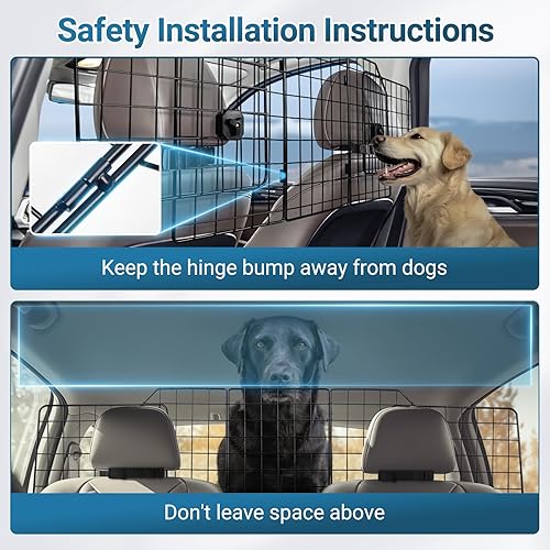 Miniatura 18 de rabbitgoo - Barrera protectora para perros en automóvil, ajustable, corte universal, resistente, malla de alambre y divisor de seguridad
