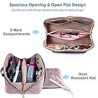 Vista 2 de Bolsa de Viaje Grande para Herramientas de Cabello con Alfombrilla Resistente al Calor - Organizador de Herramientas de Cabello 2 en 1 para Cepillo