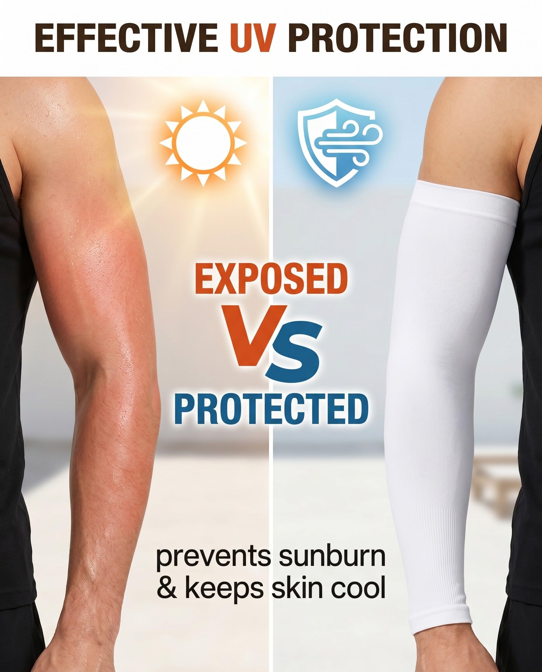 2 Paires Manchettes de Bras pour Hommes et Femmes, manchette anti uv,Protection Anti-UV, Couverture de Tatouage, Sensation de Fraîcheur, Manchons de Sport de Compression