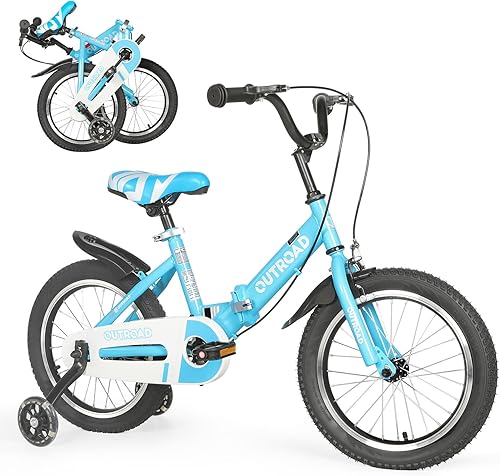 Miniatura 14 de Bicicleta Infantil Outroad, Bicicleta Plegable/Clásica para Niños y Niñas de 3-9 Años, Bicicleta para Niños Pequeños de 14 16 18 Pulgadas con Ruedas