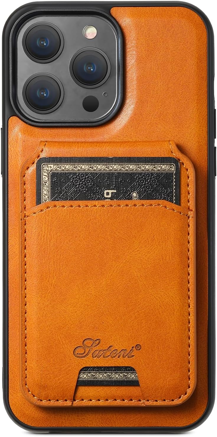 Compatible with iPhone 16 Pro Wallet Case, Magnetic 2 in 1 Detachable Card Holder Case with MagSafe, Vintage Leather RFID Blocking Flip Kickstand Case for Men Women, 6.3 Inch Khaki
