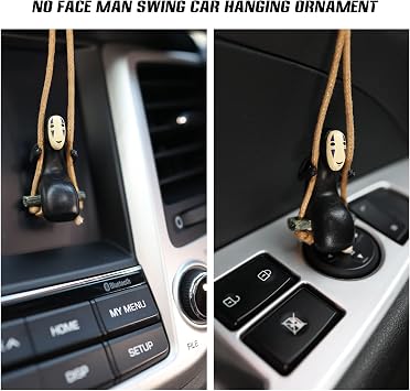 Faceless Male Pendant, No Face Man Swing Hanging Ornament for Car Interior, Cute Anime Accessories for Rearview Mirror Decoration, Auto Crafts Doll for Office Home