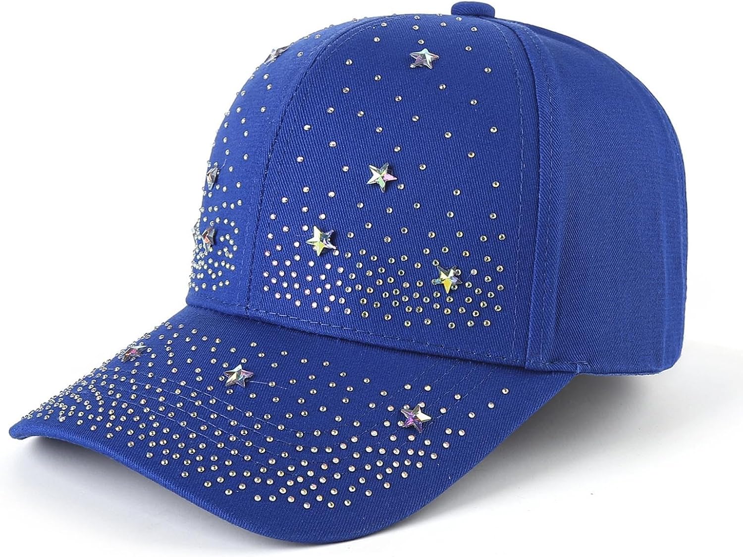 Studded Rhinestone Baseball Cap Bun Ponytail Adjustable Hat Sparkle Bling Sun Hat Y2k Fashion Trendy Caps