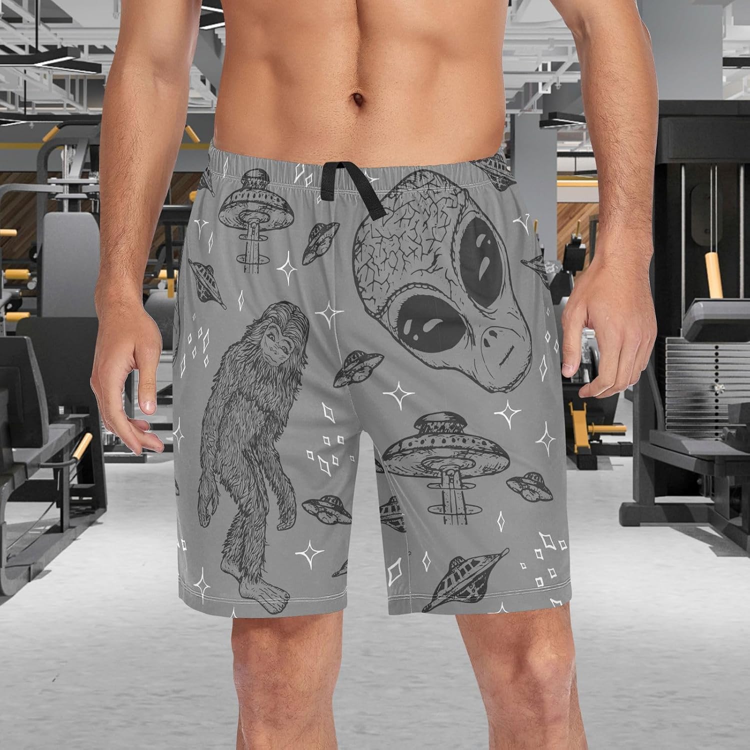 visesunny Mens Sleep Summer Funny Pattern Shorts Lounge Bottoms Soft Comfy Pajama Wear Pants