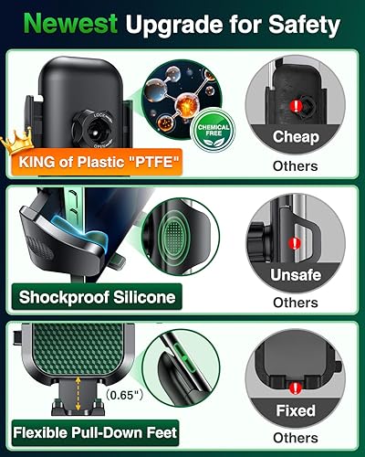 Miniatura 6 de VANMASS Versión profesional Soporte universal de teléfono para automóvil Super Ventosa Soporte de teléfono para tablero, soporte para teléfono con