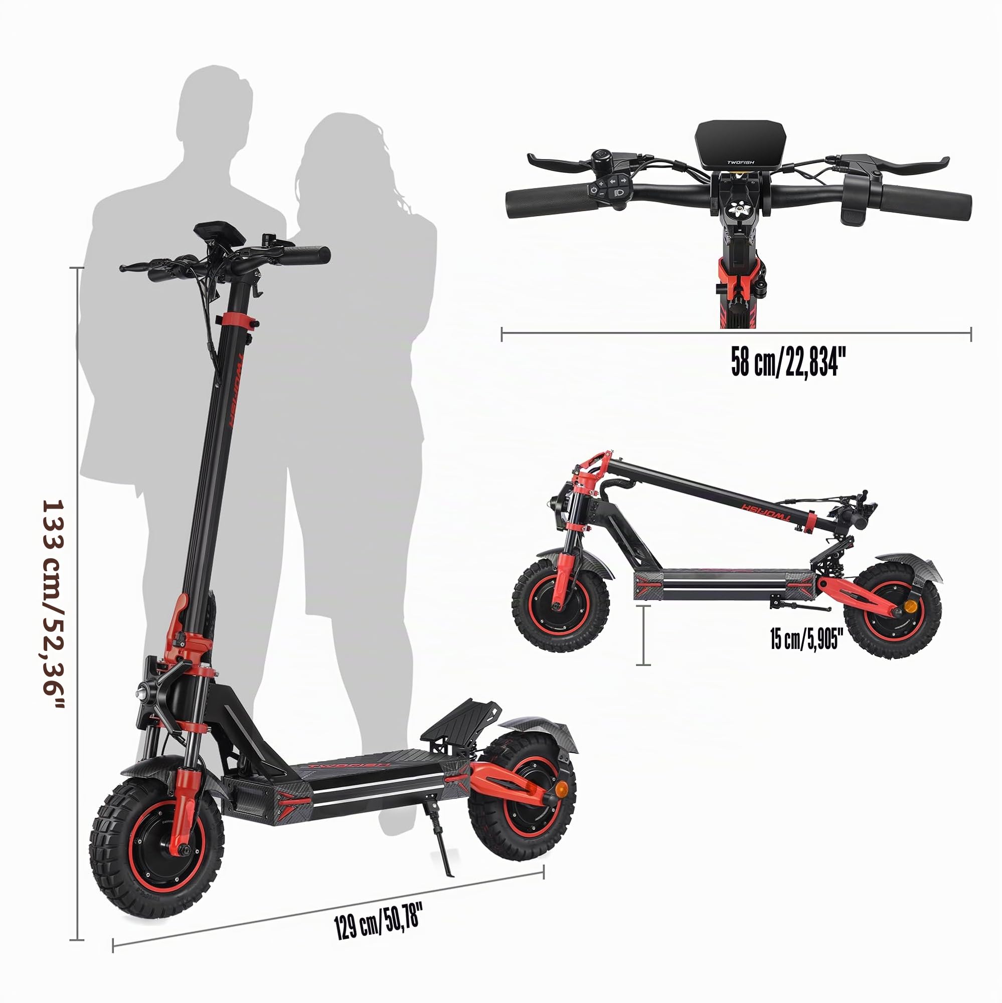 Monopattino Elettrico Adulto Pieghevole, 45-60Km di Autonomia, Scooter Elettrico con Batteria 60V 23Ah, Pneumatici Tubeless 11", Doppia Sospensione, Doppio Freno a Disco, Portata 120 kg