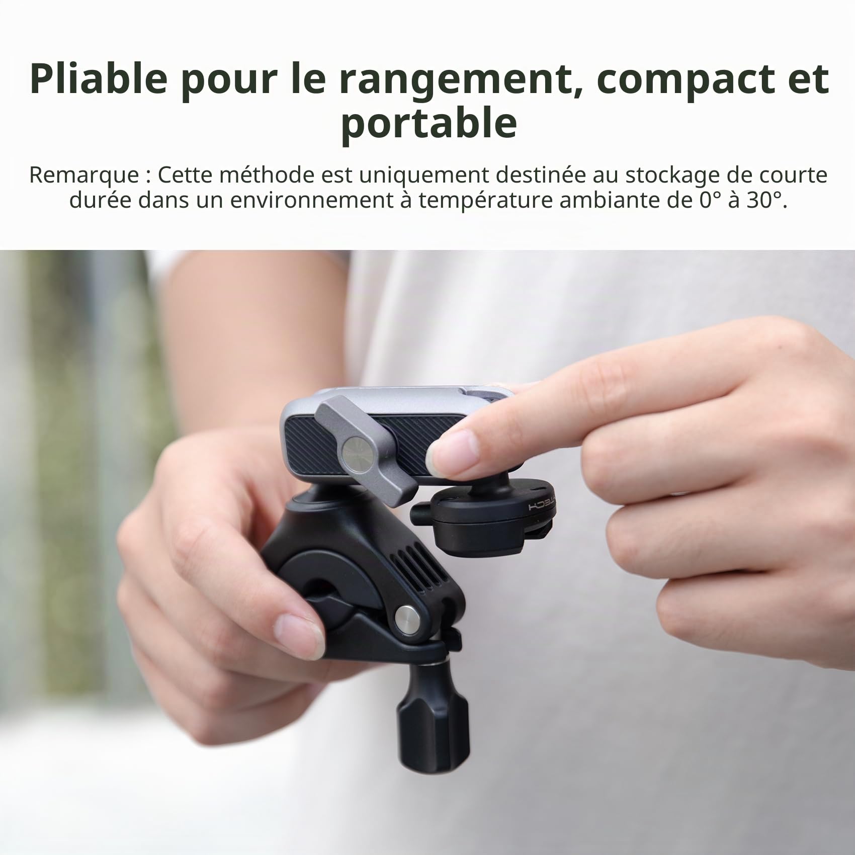 PGYTECH CapLock Support Guidon Moto Vélo, Pince pour Caméra d'action | Fixation Rotative 360°avec Adaptateur 1/4, Compatible avec GoPro/DJI Osmo/Insta360 Vlogging, Système de Montage Rapide