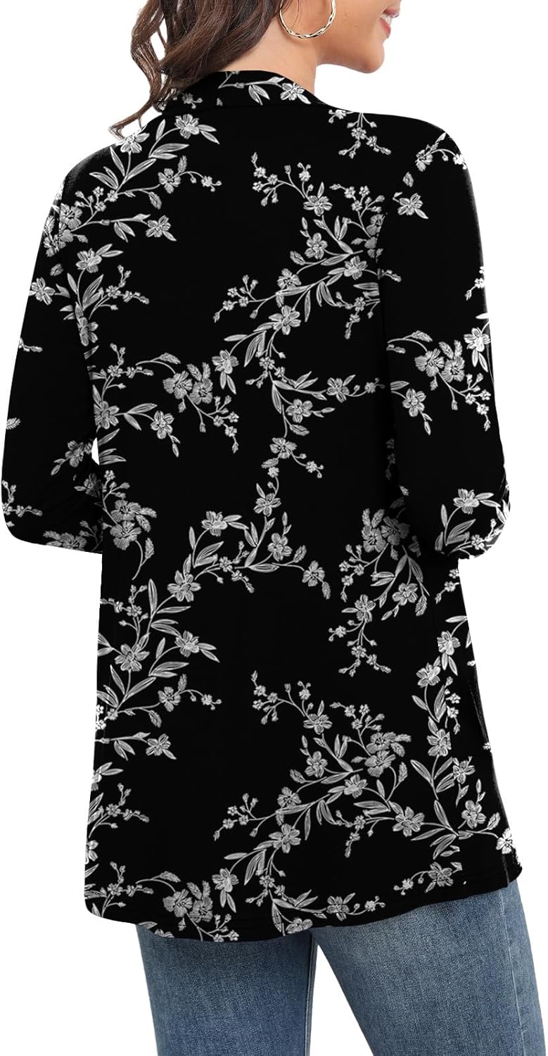 Yincro Women's Long Sleeve Cardigan Lightweight Soft Open Front Casual Cardigans - Image 2